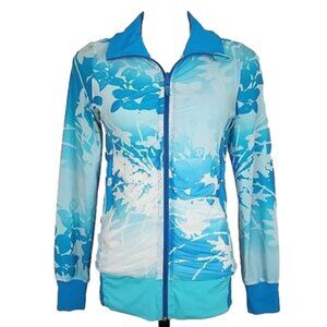 Lululemon Raja Reversible Periwinkle Blue Floral Print Track Jacket Size 6